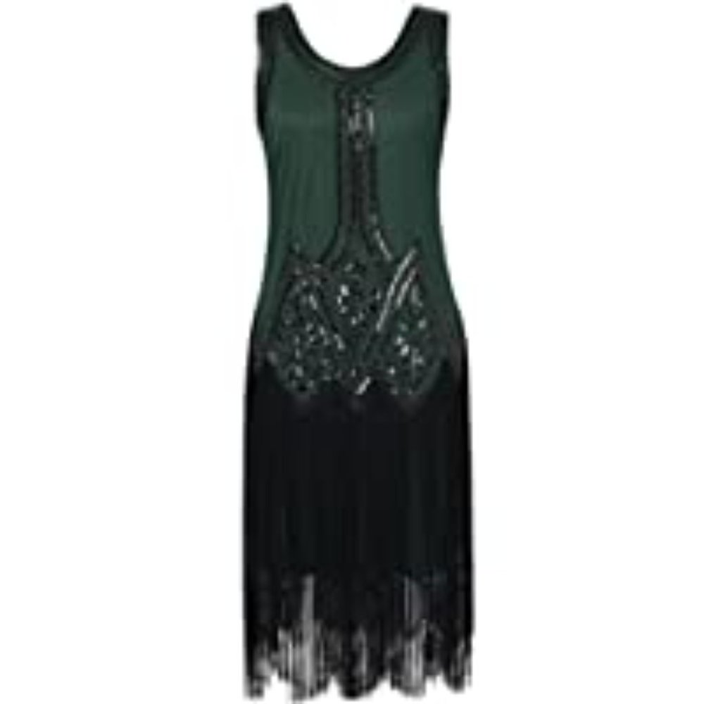 PrettyGuide Women's Gatsby Dress 1920s Beaded Fringed Inspired Cocktail Flapper